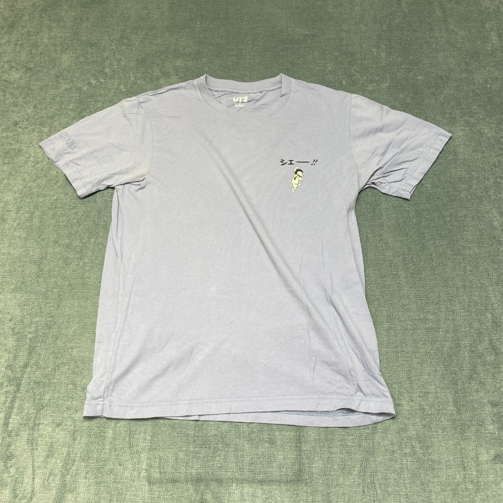 Uniqlo T Shirt Mens Medium Light Blue Crew Neck Everyday Wear All Day Comfort